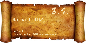 Batha Ildikó névjegykártya